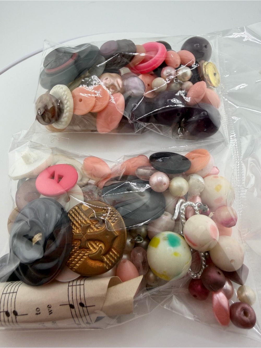 Mixed Assorted Vintage Beads Sewing Buttons - Multicolor Pack 3 oz